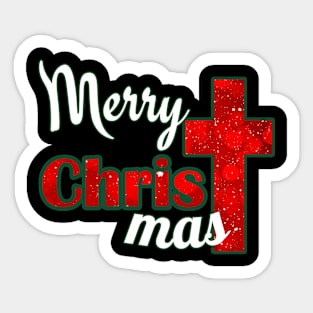 Merry ChrisTmas with a Cross Christmas Design Sticker